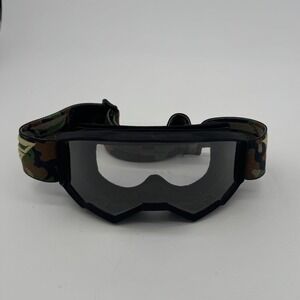 Fly Racing Motocross Goggles Camo Strap Clear Lens Dirt Bike ATV MX Pre-Owned